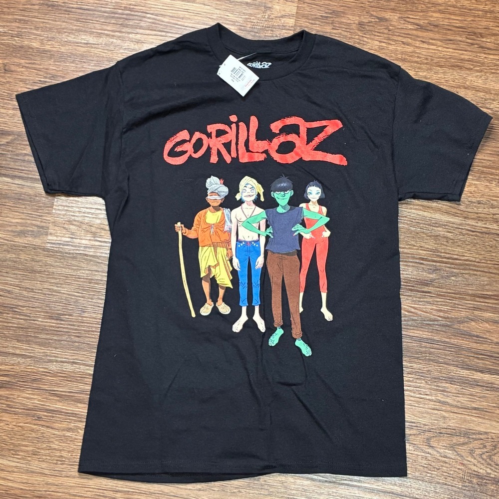 Gorillaz Band Graphic T-Shirt Men's M Black Cartoon Music Tee NWT
